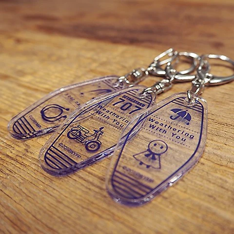 (Goods - Key Chain) Weathering With You Motel Key Chain (Teru Teru Nagi & Umbrella) - Image 3
